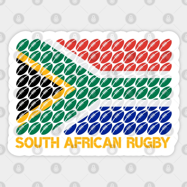 South Africa Flag Rugby Ball Pattern Sticker by BraaiNinja